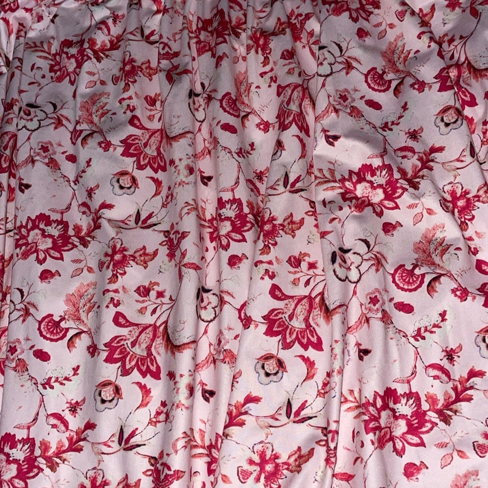 Strapless Pink Floral Patterned Maxi Dress - Picture 4 of 4